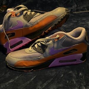 Nike Air Max Shoes in Gray, Orange & Purple
